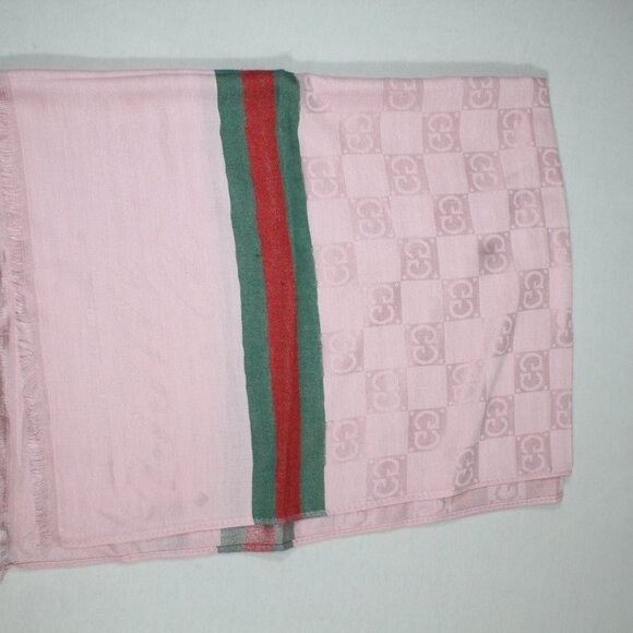 Authentic Gucci Wrap 35% Silk 65% Cashmere Stole Shawl Multicolor Used - Picture 6 of 8